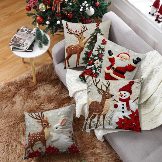 🔥🎅【Kup dwa, a dwa dostaniesz gratis】 Wyprzedaż świąteczna 🎄Poszewka na poduszkę z motywem świątecznym-4162920