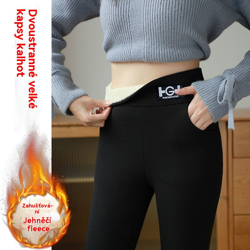 🔥🔥50% sleva【M-3XL】Legíny s vlněnou a zesílenou fleecovou podšívkou na podzim a zimu