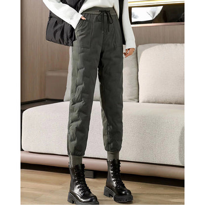 ✨🎉[M-4XL] 2024 zimowe nowe damskie ciepłe i pogrubione, odporne na zimno, luźne spodnie puchowe-3824277