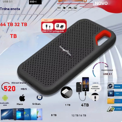 💥【Plačilo ob dostavi】💥【32TB】Visokohitrostni prenosni trdi disk velike zmogljivosti