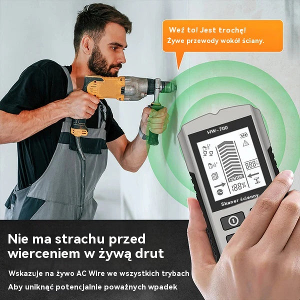 🌟🔍 Wykrywacz ścienny 2 w 1 – Unikaj ukrytych kabli i rur!