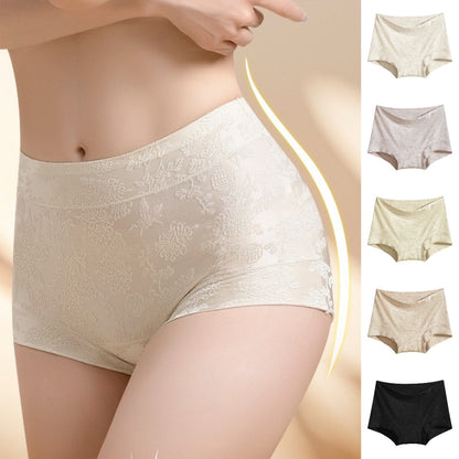 💖 【Komplet 5】(40-80 kg) Ženske žakard hlačke z visokim pasom in antibakterijskim učinkom, izdelane iz murvine svile 10A - posebej zasnovane za ženske, optično zgladijo boke in trebuh