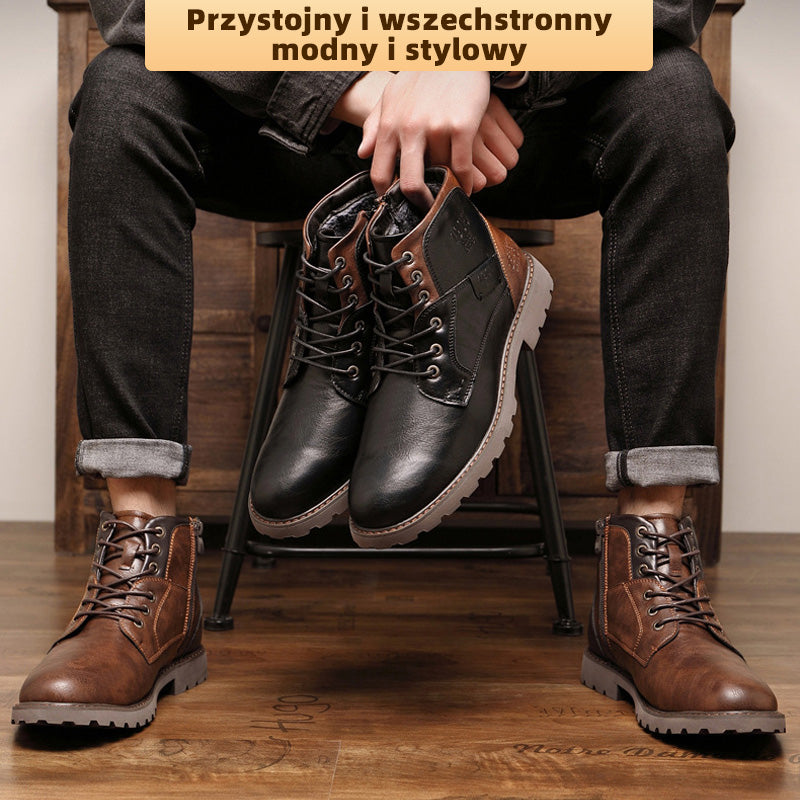 🎉Zimowy bestseller – męskie buty zapinane na zamek, wodoodporne i antypoślizgowe, odpowiednie na każdą porę roku
