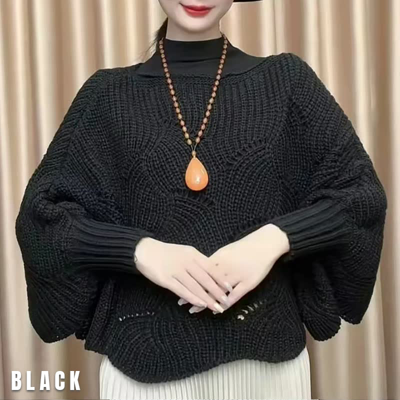 🔥🌈 【40-80 KG】 2024 zimowy popularny damski sweter z rękawami nietoperzowymi-3840787