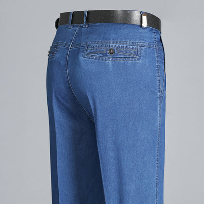 👖👖【Letnia gorąca wyprzedaż】🔥【55-110KG】2025 Letnie nowe męskie dżinsy w dużym rozmiarze z wysokim stanem, lekka tkanina, szczególnie oddychające i wygodne