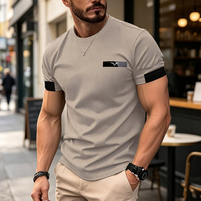 【S-4XL】👕Camiseta de hombre elegante y sencilla a la moda—adecuada para ir al trabajo, practicar deportes y para uso casual.