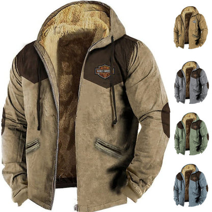 🌈 【M-5XL】 2024 nowa, modna męska kurtka na jesień i zimę, luźna, pogrubiona, aksamitna-3790225