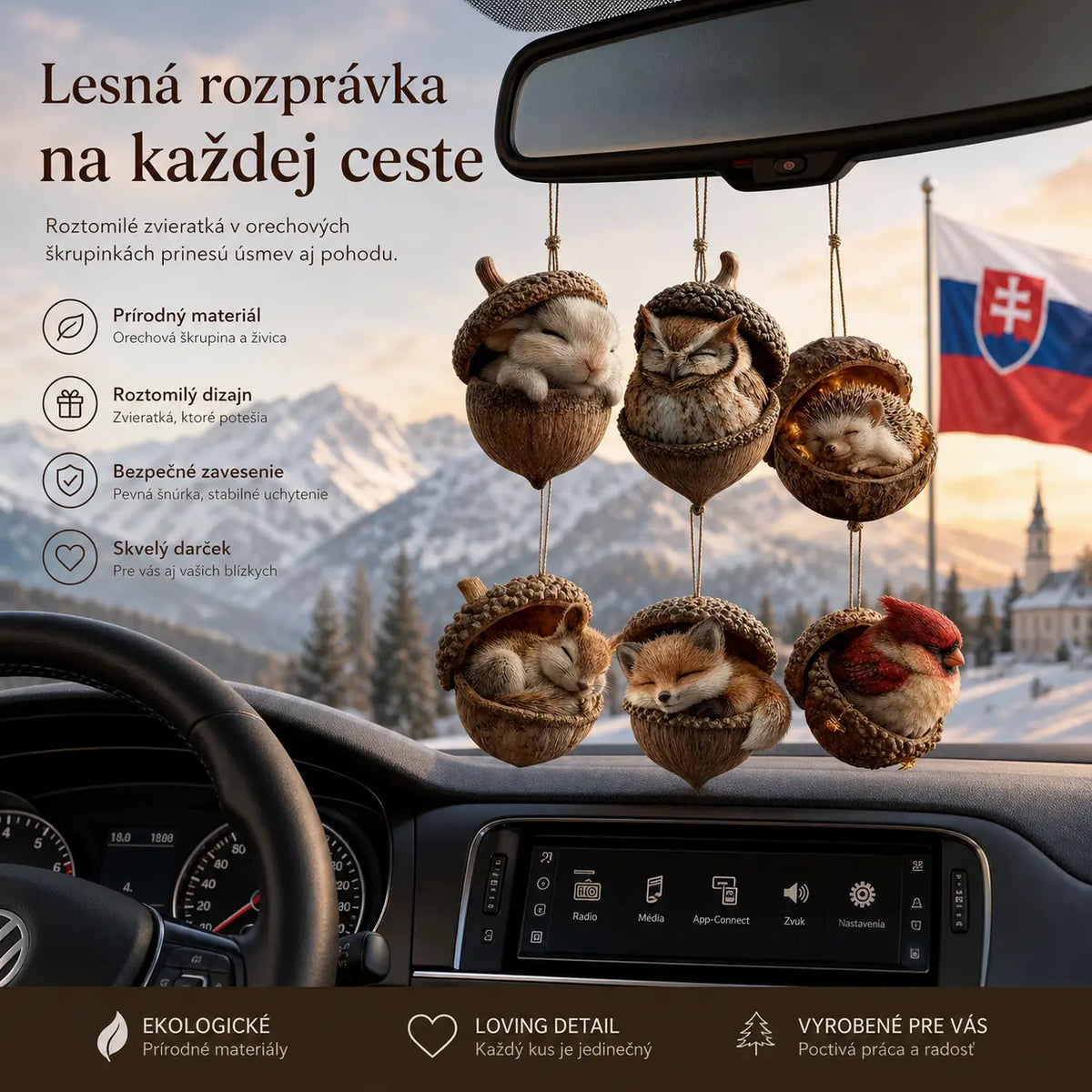 🔥【Kúpte 6 kusov a získajte 6 kusov zadarmo】🐿️🦉Vianočná ozdoba na stromček s lesnými zvieratkami