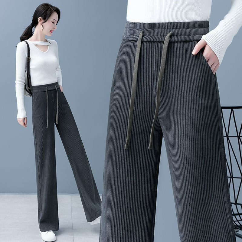 🔥【Compre uno y llévese otro gratis】 👖Nuevos pantalones casuales de terciopelo con perneras anchas, muy cómodos de usar.