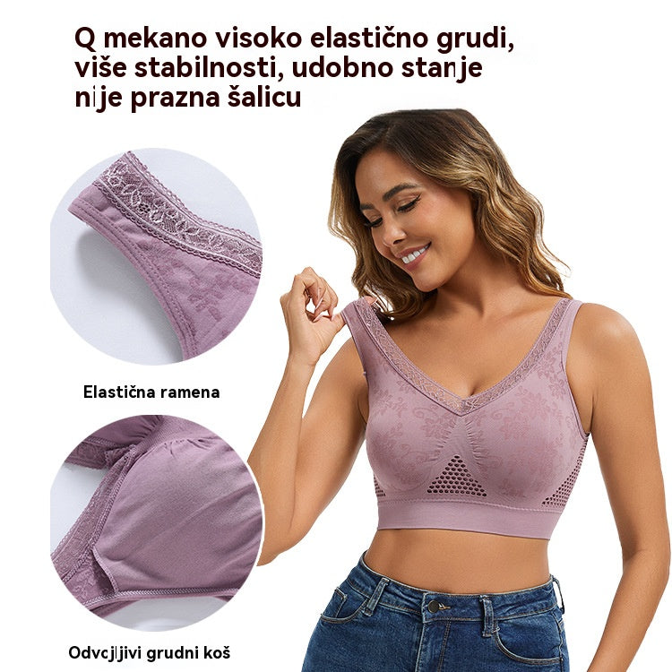 ❤️ 40-120 kg ✨ Ženski bešavni prozračni sportski grudnjak za jogu s printom 【3 komada】