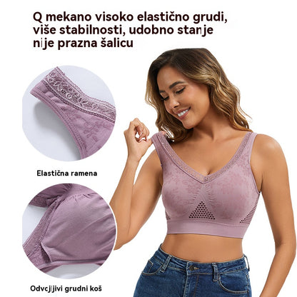 ❤️ 40-120 kg ✨ Ženski bešavni prozračni sportski grudnjak za jogu s printom 【3 komada】