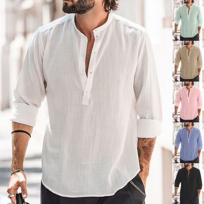 👔Camisa informal de hombre confeccionada en algodón y lino. ✅️Pago contra entrega