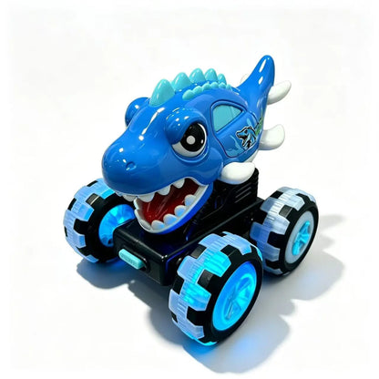 🦖🚗 Auto s dinosaurom na štartovanie stlačením: jemným stlačením sa rozbehne, sprevádzané blikajúcimi svetlami a zábavným revom ✨🎮