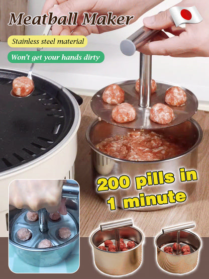 ✨【Kup 1, a 1 dostaniesz gratis】Prasa do klopsików ze stali nierdzewnej🥩✨——Szybka, trwała, higieniczna, łatwa do czyszczenia🔥