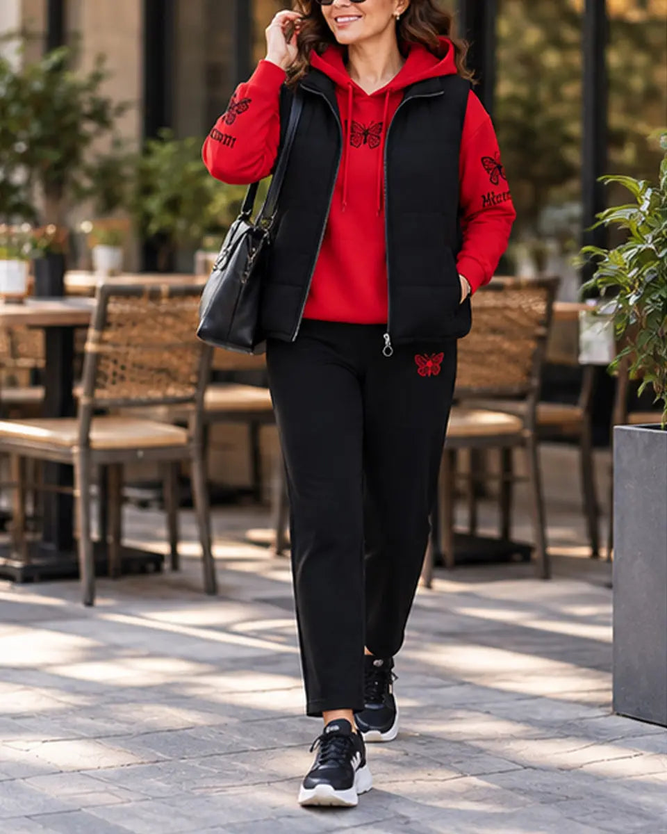 【M-4XL】Nuevo conjunto casual de tres piezas para 2026 (chaleco + top + pantalón)