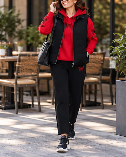 【M-4XL】Nuevo conjunto casual de tres piezas para 2026 (chaleco + top + pantalón)