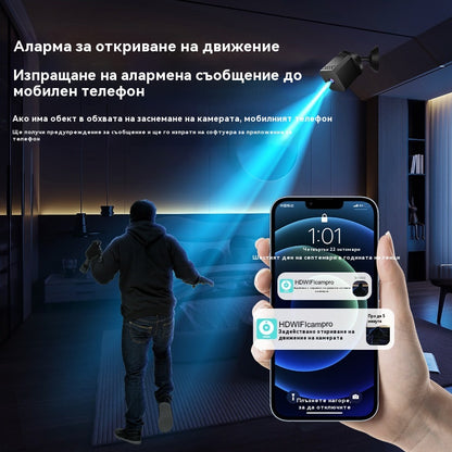 🏠📹🔥Малка квадратна камера, интелигентна камера с висока разделителна способност, безжично дистанционно наблюдение на дома (WiFi)