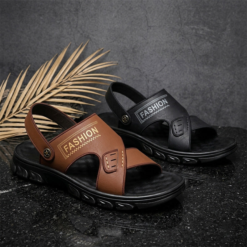 🐂✨【38-47】Nuevas sandalias de playa de cuero con suela gruesa para hombre