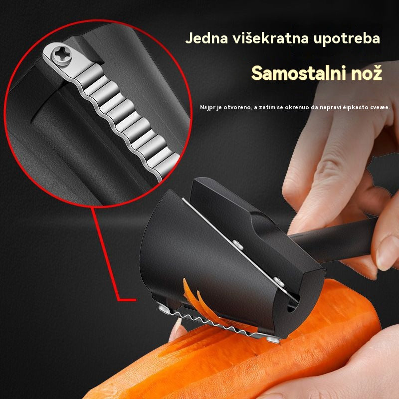🔥【Kupite 1, dobijte 1 gratis】💮Gulilica i rezbarica za voće i povrće --- Nehrđajući čelik 304