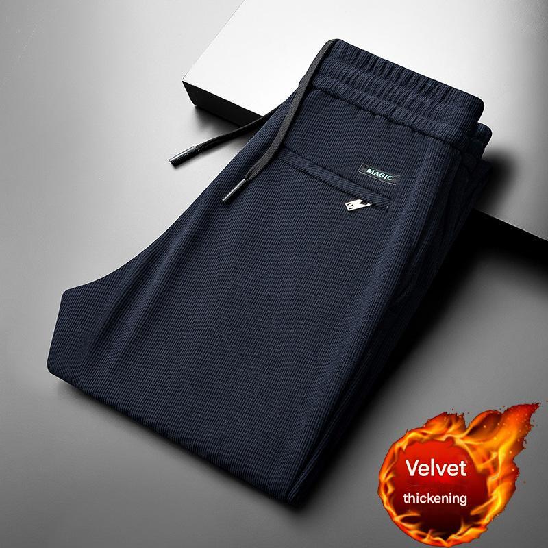 👖💥【L-5XL】Jesenske in zimske moške ležerne odebeljene žametne hlače s širokimi hlačnicami