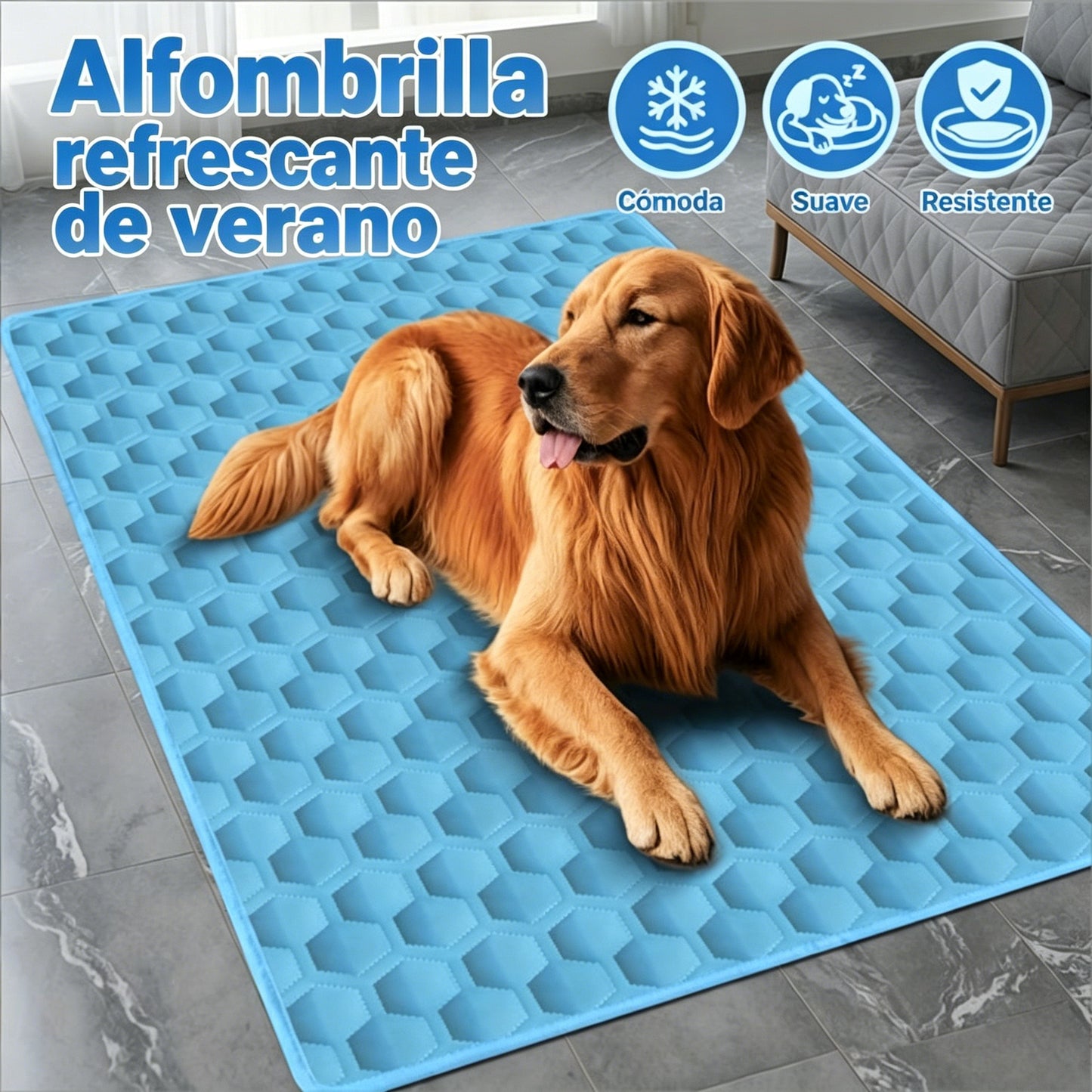🧊🐶 【50*70cm】Alfombrilla refrescante para perros y gatos: ¡Mantén a tu querida mascota fresca este verano! 🐱✨