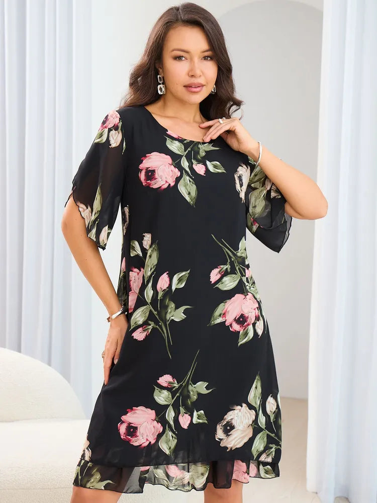 💥💐【50% zniżki】【S-5XL】Elegancka sukienka z nadrukiem