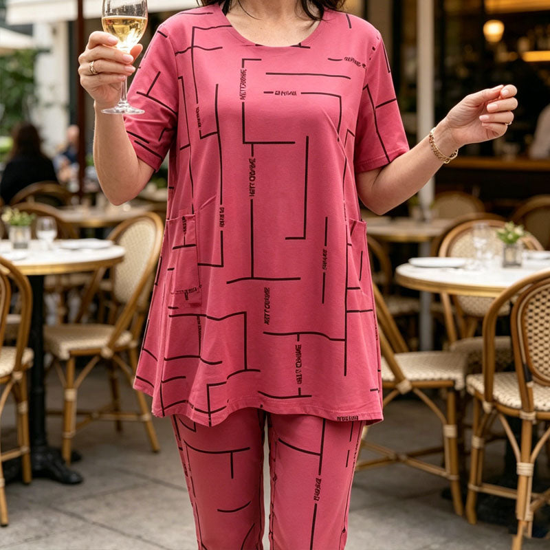 👗【-50% de descuento】【Top + pantalón】🔥🔥Nuevo conjunto de mujer 2026 de manga corta, estilo sencillo y casual