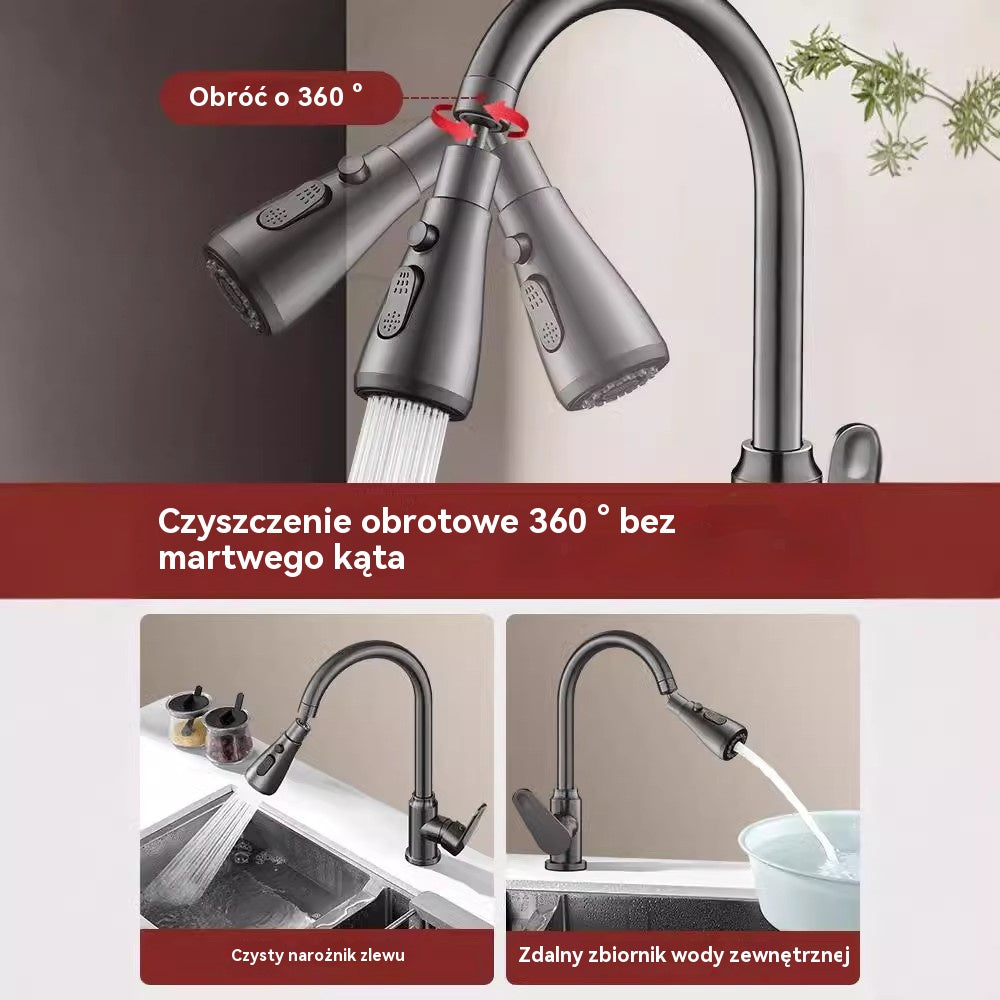 🚰【Bezpłatny filtr】🔥Uniwersalny obrotowy kran kuchenny 360°