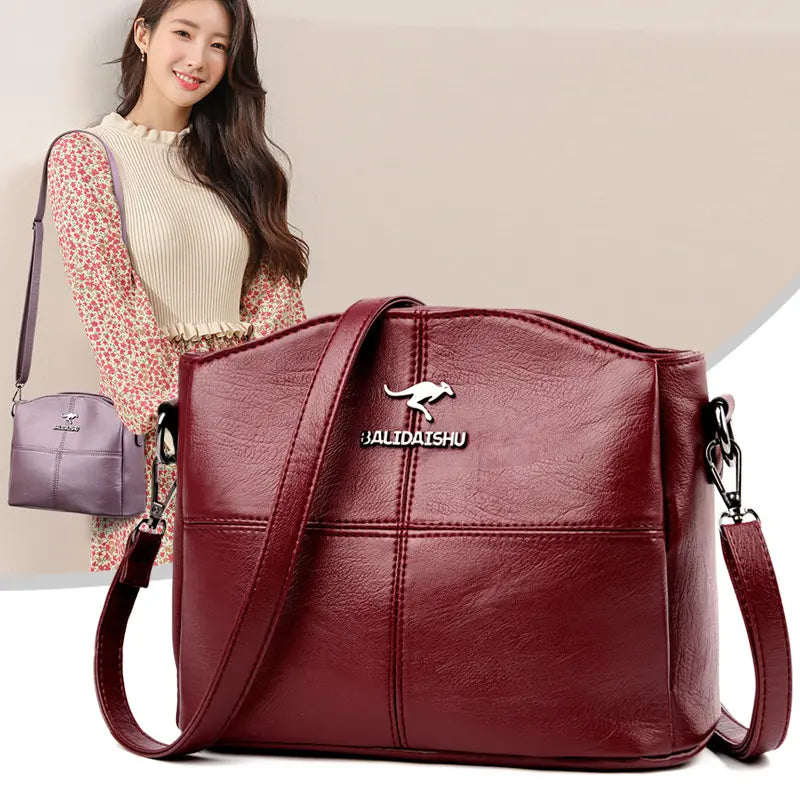 🔥👜👜 Nová kabelka cez rameno z pravej kože, ručne vyrobená v retro štýle, moderná a všestranná.
