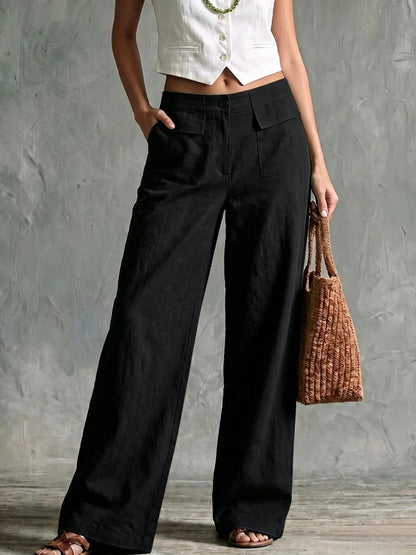 【S-3XL】Damskie spodnie codzienne z szerokimi nogawkami (bawełna i len) 👖✨