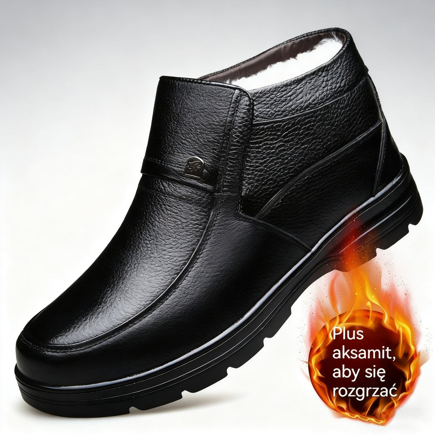【Zimowa zniżka 50%】🔥🔥 Oryginalne skórzane buty męskie z bawełny, zapewniające ciepło zimą, wykonane z aksamitu i pogrubionej, wysokiej jakości skóry bydlęcej
