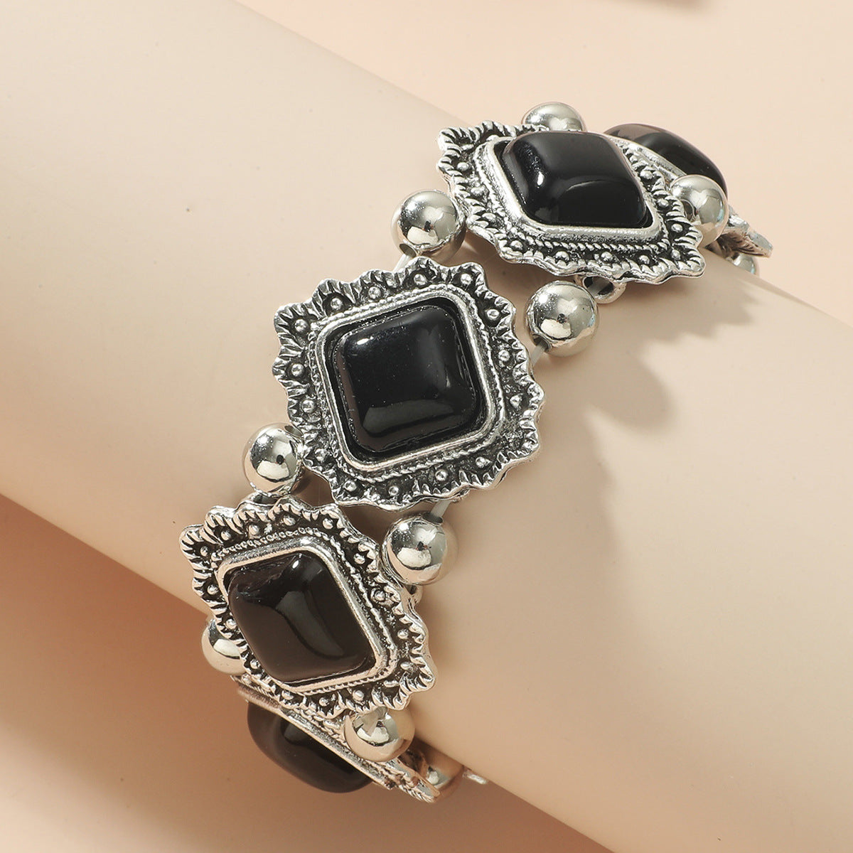 【Купете 1, вземете 1 безплатно】Етническа еластична гривна със син туркоаз – стил и духовност в един аксесоар! 🌿✨