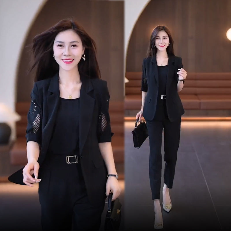 🏆【Kurtka + kamizelka + spodnie】Trzyczęściowy komplet, nowy modny garnitur casualowy 2025