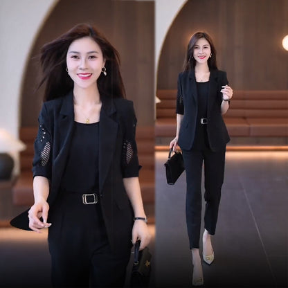 🏆【Kurtka + kamizelka + spodnie】Trzyczęściowy komplet, nowy modny garnitur casualowy 2025