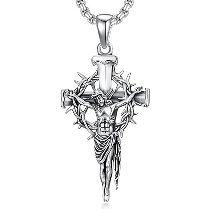 🔥【¡50% de descuento! ¡Solo hoy compra 1 y llévate 1 gratis!】🔥Collar con colgante de cruz y halo de espinas