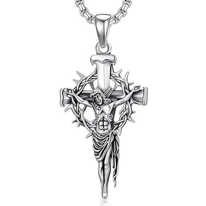 🔥【¡50% de descuento! ¡Solo hoy compra 1 y llévate 1 gratis!】🔥Collar con colgante de cruz y halo de espinas