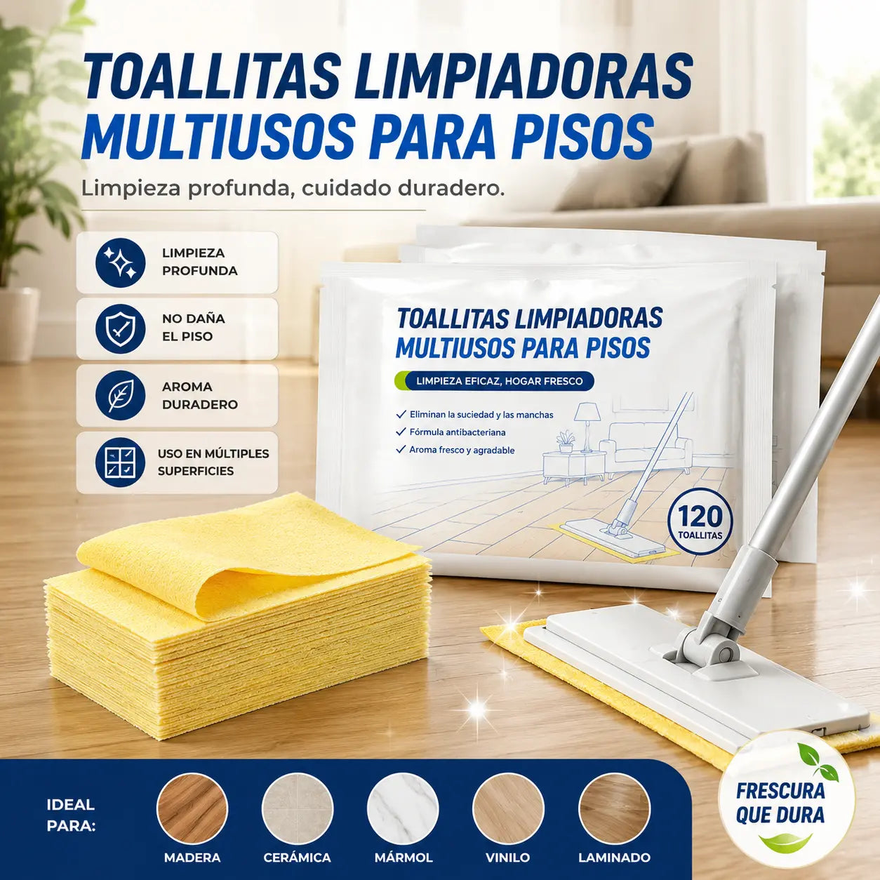 🧹【¡Compra 1 y recibe 1 GRATIS!】✨ 240 unidades de pastillas limpiadoras multiusos antibacterianas y desodorizantes | Aptas para madera dura, suelos laminados, azulejos y paredes de autocaravana ✅️Pago contra entrega