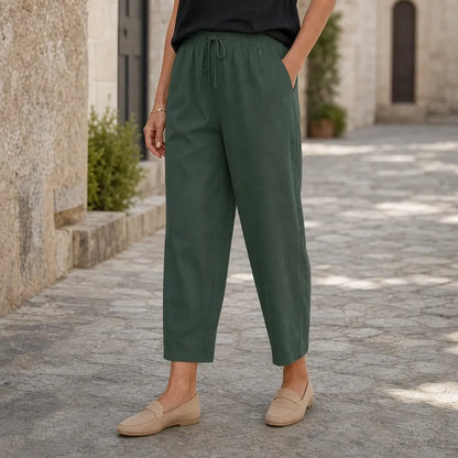 💕48% de descuento💕【40-120 kg】Pantalones casuales para mujer de algodón y lino ✅️Pago contra entrega