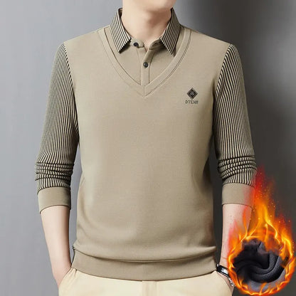 👔🔥【M-4XL】Nové pánske zimné polo tričko s klopou a flísovou podšívkou - jednoduché a pohodlné