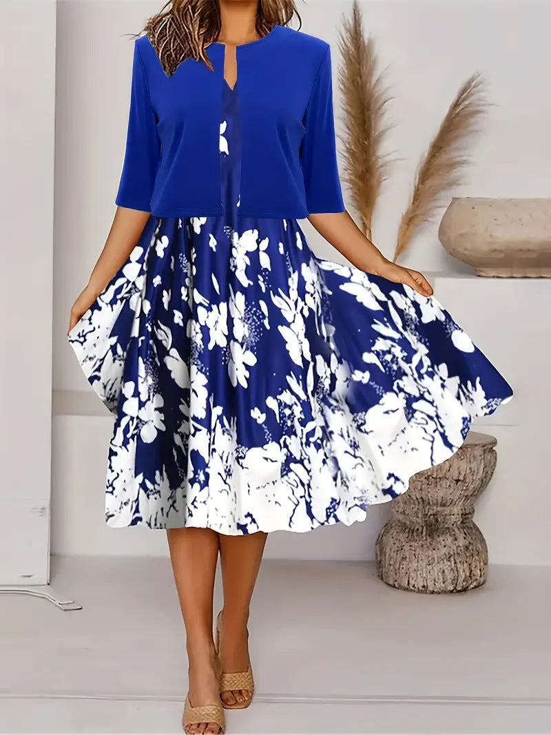 👗💗Dwuczęściowy zestaw sukienka typu swing plus mała marynarka 3719559