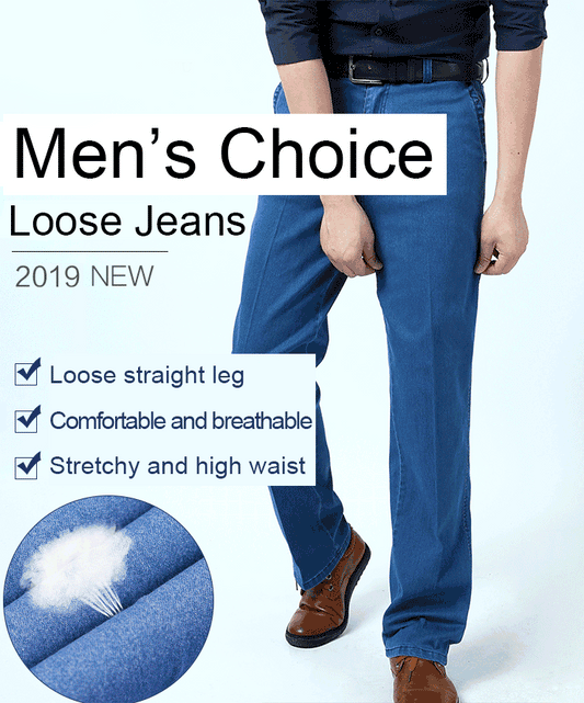 👖 2025 г. нови мъжки дънки с висока талия с голям размер