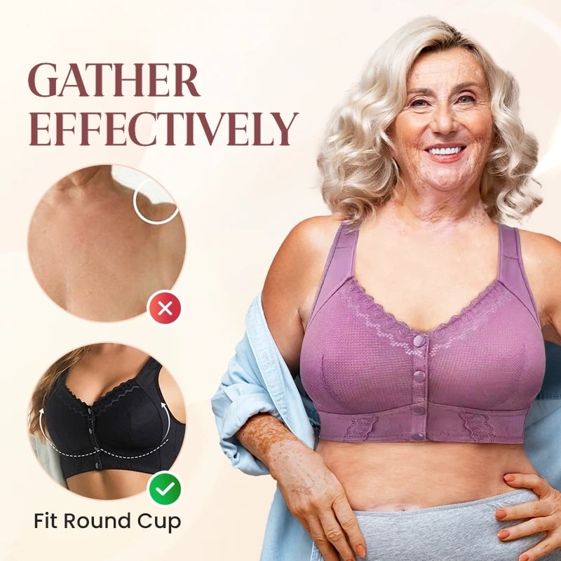 【3 piezas】💕🎁【45-155kg】Sujetador extragrande, transpirable y de algodón suave con botones delanteros ✅️Pago contra entrega