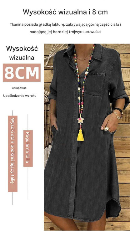 💕【Nowa promocja produktu】💕🌟2025 Lato Nowa przyjazna dla skóry miękka damska sukienka jeansowa Swobodna prosta sukienka👗