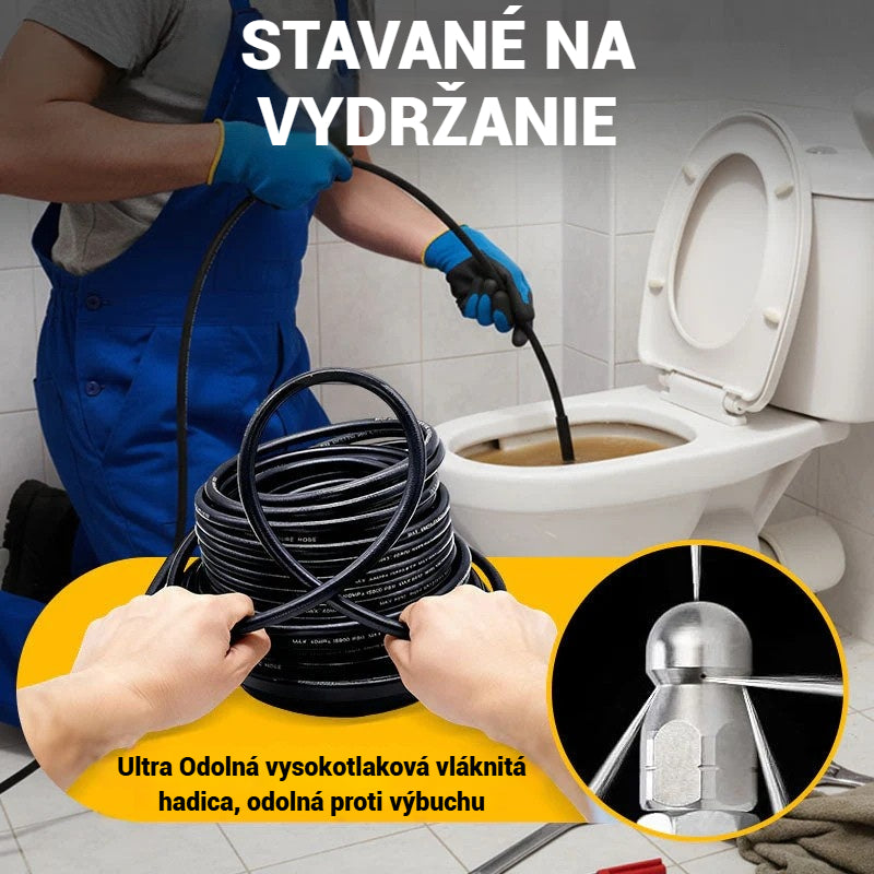 💦 TERAZ ZĽAVA 50%! 🚿 Sada na čistenie odtokov 5800 PSI – vysokotlaková tryska a hadica na upchaté odtoky/potrubia🔧📦