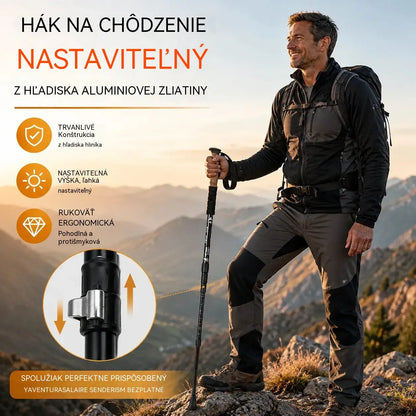 📢 50% zľava ⛰️✨ Multifunkčné nastaviteľné trekingové/turistické palice z hliníkovej zliatiny: pevné a odolné, tlmiace nárazy a ľahké