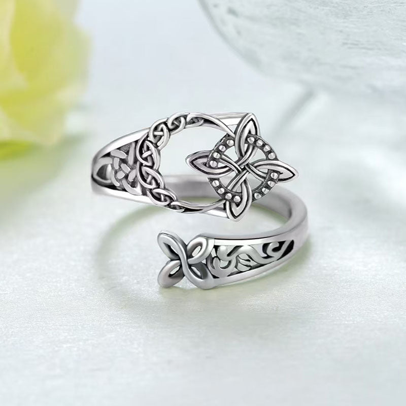 ✨🌟【Compra uno y llévate otro gratis】Anillo hueco retro geométrico en forma de cruz - Anillo abierto celta