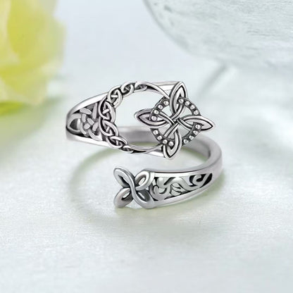 ✨🌟【Compra uno y llévate otro gratis】Anillo hueco retro geométrico en forma de cruz - Anillo abierto celta