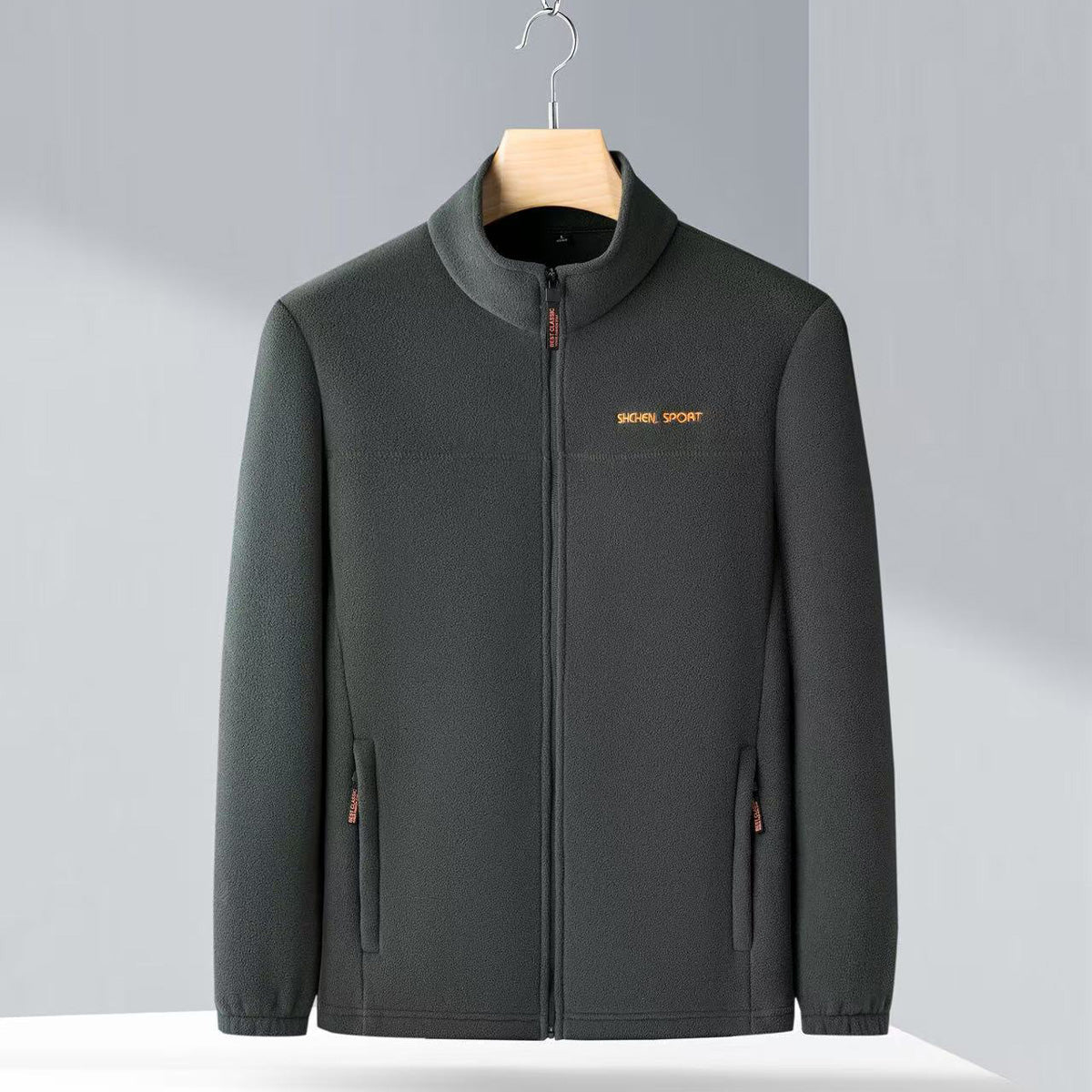 🧥🍂 Férfi őszi-téli polár kabát, fiatal és középkorú férfiaknak való magas gallérú polár kabát