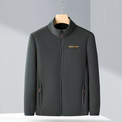 🧥🍂 Férfi őszi-téli polár kabát, fiatal és középkorú férfiaknak való magas gallérú polár kabát