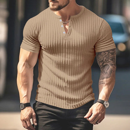 👔50% de descuento🔥 Camiseta de manga corta de punto informal para hombre ✅️Pago contra entrega